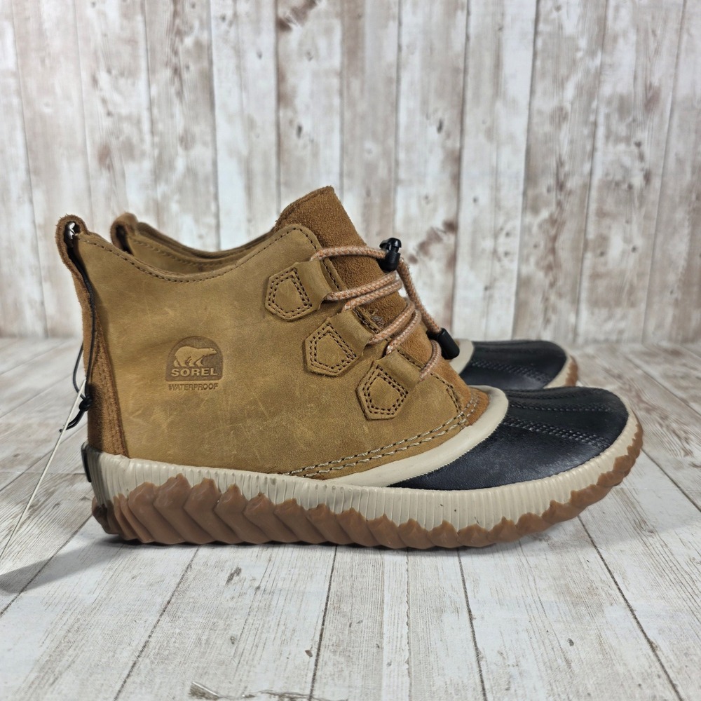 Sorel Waterproof Winter Boots‎ Women's Tan Black Lace Up Ankle Booties Size 6
